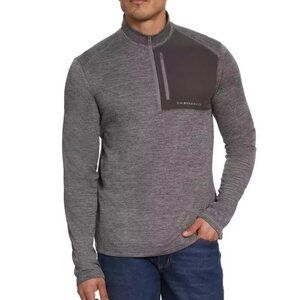 NEW G.H. Bass & Co. Mens XL Mixed Media 1/4 Zip Pullover Gray Sweatshirt